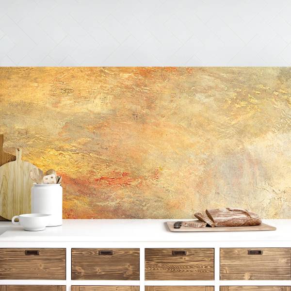 Pannello paraschizzi Tramonto Premium Polipropilene - Arancione - 315 x 90 cm