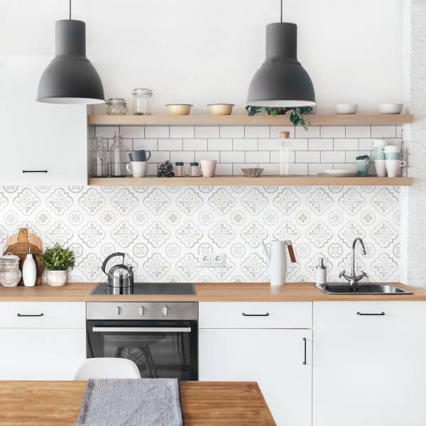 Pannello paraschizzi Geometria Premium Polipropilene - Crema - 300 x 60 cm
