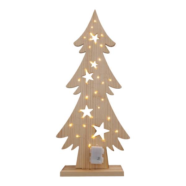 Albero di Natale di legno LED Lumo 35 x 80 cm