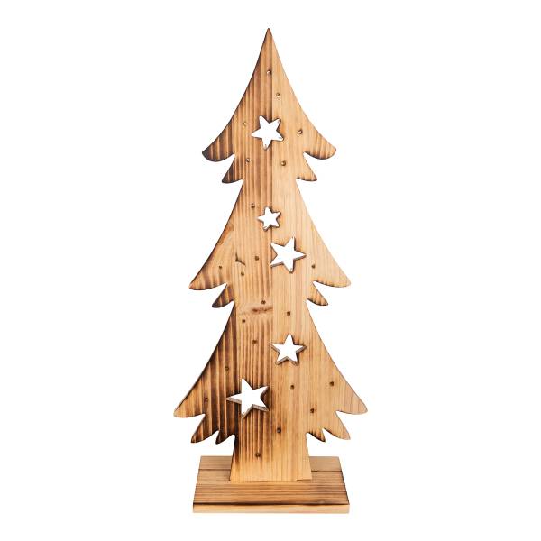Albero di Natale di legno LED Lumo 35 x 80 cm