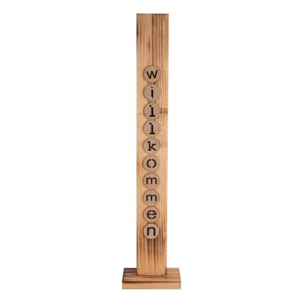 Oggetto decorativo LED Benvenuto Marrone - Legno parzialmente massello - 18 x 82 x 10 cm