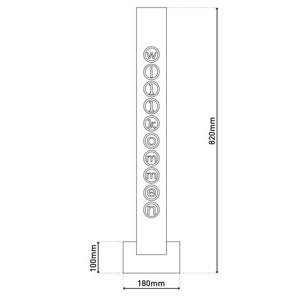 Oggetto decorativo LED Benvenuto Marrone - Legno parzialmente massello - 18 x 82 x 10 cm
