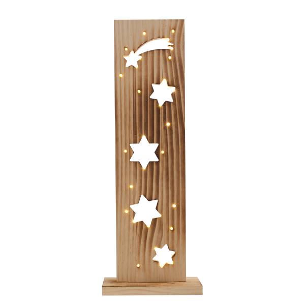 LED-Dekoobjekt Vano Braun - Holz teilmassiv - 22 x 60 x 11 cm
