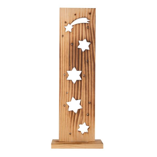 LED-Dekoobjekt Vano Braun - Holz teilmassiv - 22 x 60 x 11 cm