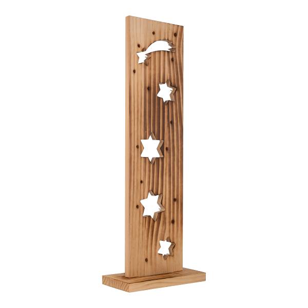 LED-Dekoobjekt Vano Braun - Holz teilmassiv - 22 x 60 x 11 cm