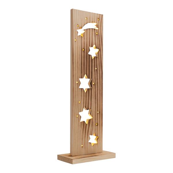 LED-Dekoobjekt Vano Braun - Holz teilmassiv - 22 x 60 x 11 cm