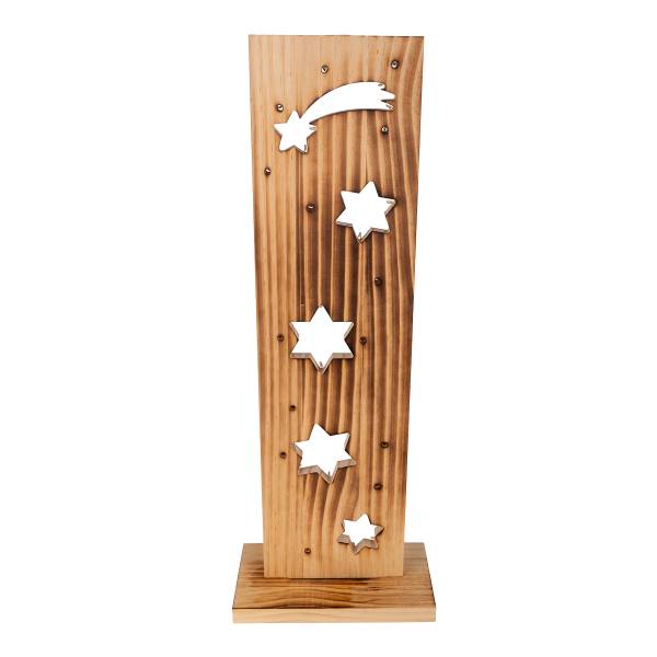LED-Dekoobjekt Vano Braun - Holz teilmassiv - 22 x 60 x 11 cm