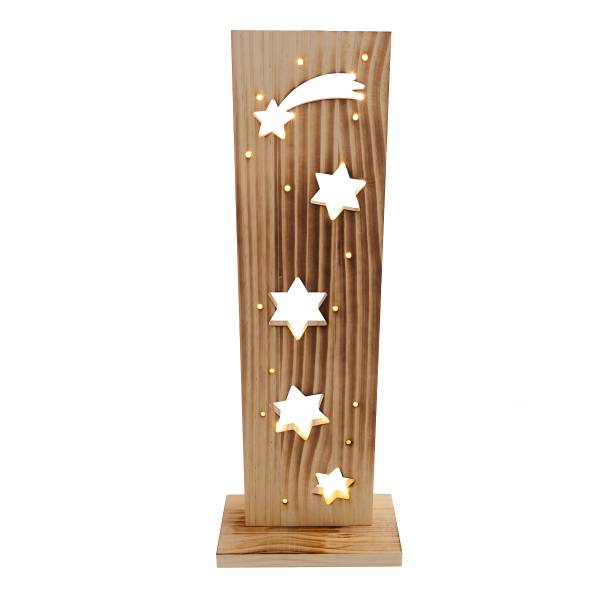 LED-Dekoobjekt Vano Braun - Holz teilmassiv - 22 x 60 x 11 cm