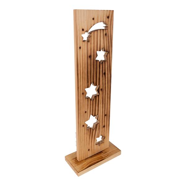 LED-Dekoobjekt Vano Braun - Holz teilmassiv - 22 x 60 x 11 cm