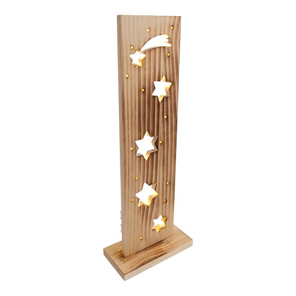 LED-Dekoobjekt Vano Braun - Holz teilmassiv - 22 x 60 x 11 cm