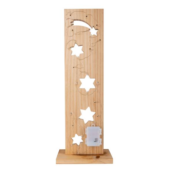 LED-Dekoobjekt Vano Braun - Holz teilmassiv - 22 x 60 x 11 cm