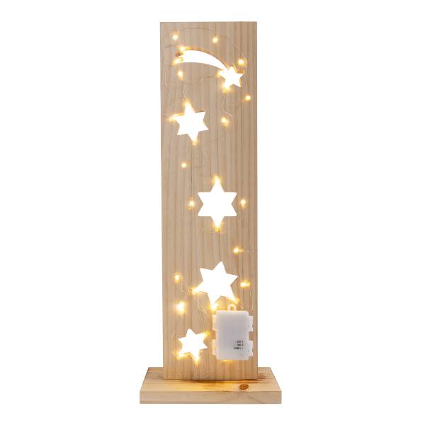 LED-Dekoobjekt Vano Braun - Holz teilmassiv - 22 x 60 x 11 cm