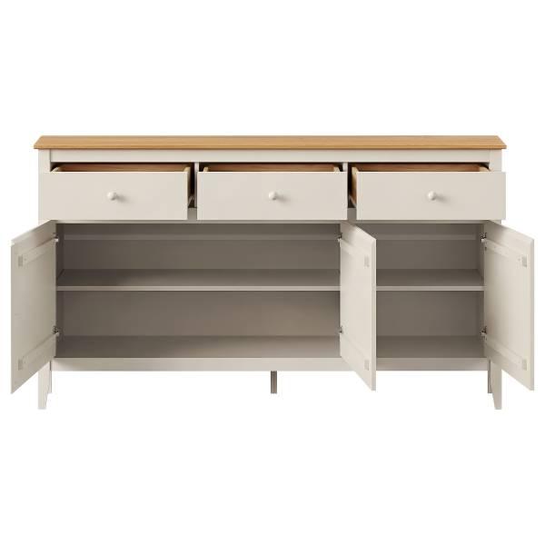 Buffet en bois massif ANDRAY Beige - Largeur : 160 cm