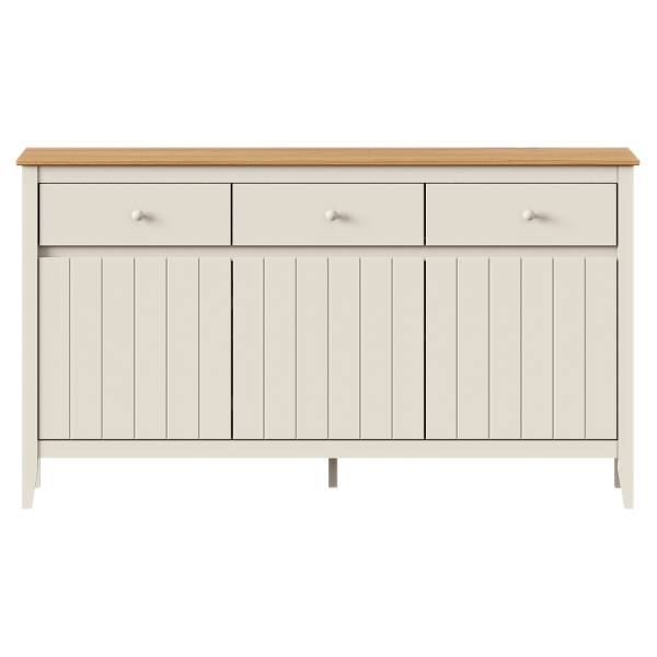 Buffet en bois massif ANDRAY Beige - Largeur : 160 cm