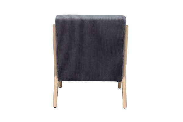 Loungesessel Caraa Cord / Gummibaum massiv - Grau