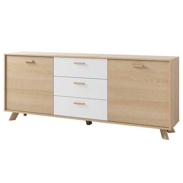 Dressoir Baluja lichte eikenlook/wit