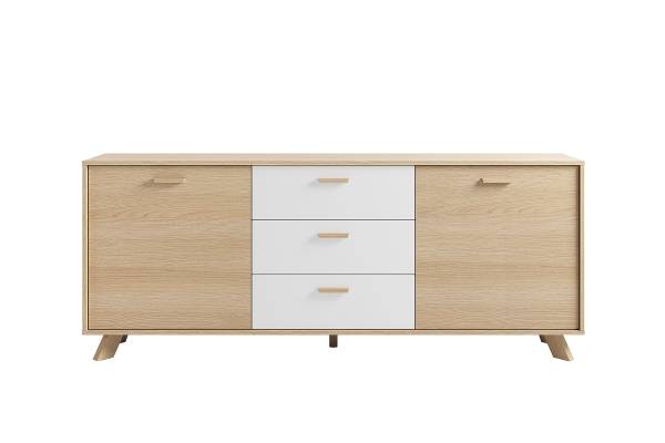 Dressoir Baluja lichte eikenlook/wit