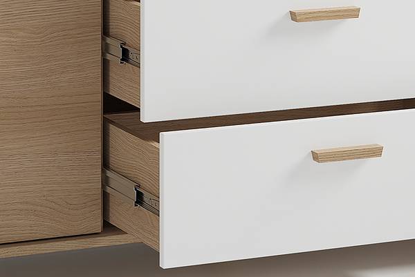 Dressoir Baluja lichte eikenlook/wit