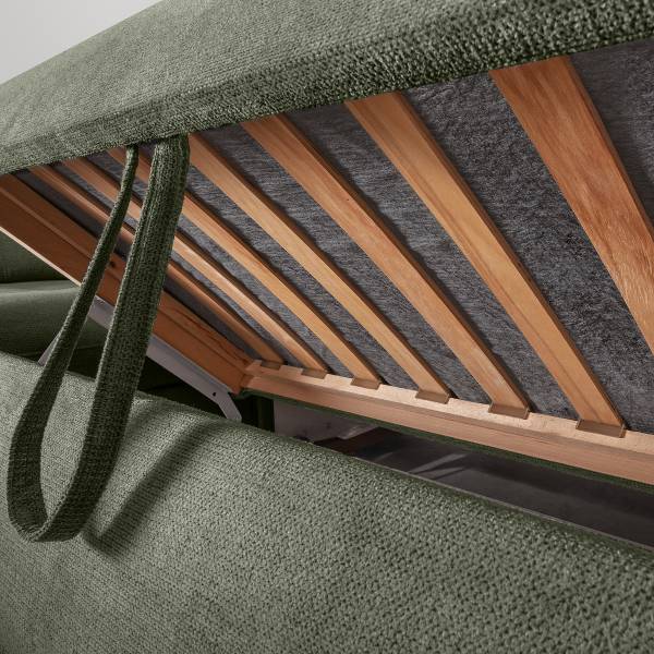 Divano letto panoramico Daren Tessuto Venka: verde - Longchair preimpostata a destra / penisola a sinistra