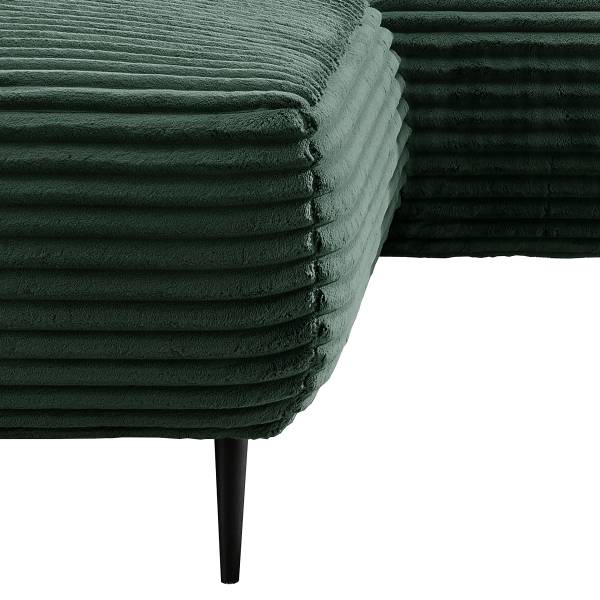 Canapé d’angle avec méridienne Ondoy Velours côtelé Begonia: Vert foncé