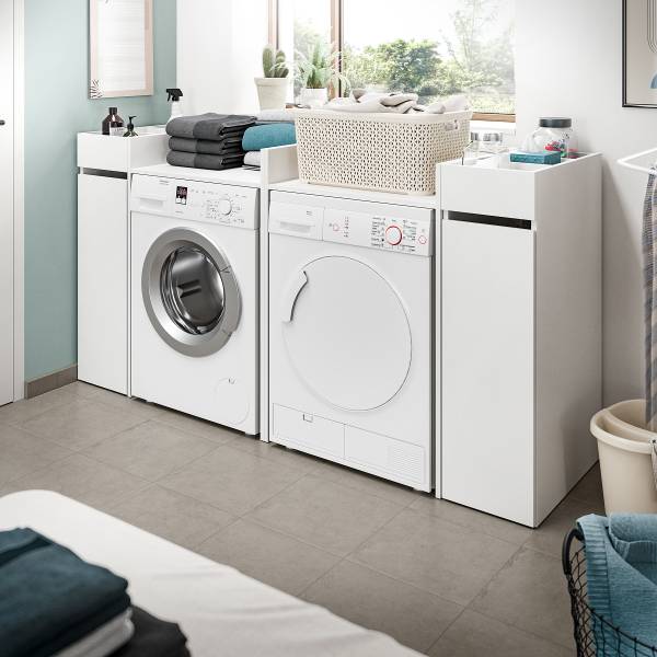 Wasmachinekast Free 2 open kasten wit - Breedte: 190 cm