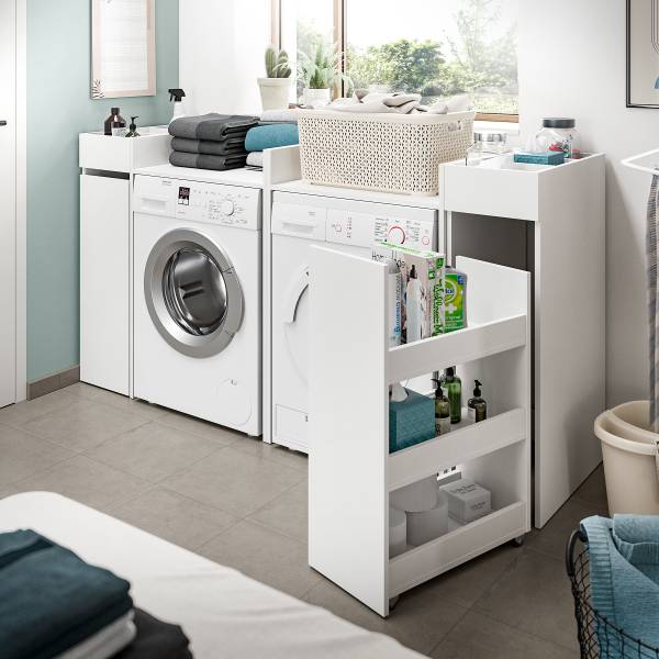 Wasmachinekast Free 2 open kasten wit - Breedte: 190 cm
