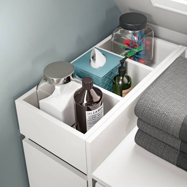 Wasmachinekast Free 2 open kasten wit - Breedte: 190 cm