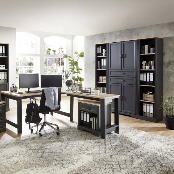 Armoire à dossiers Jasmund Gris - Chêne - 86 x 204 x 38 cm