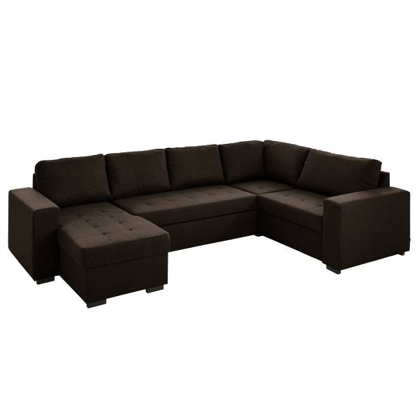 Zithoek Lusava met slaapfunctie geweven stof Saba: espresso