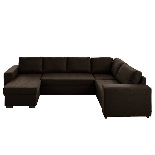 Zithoek Lusava met slaapfunctie geweven stof Saba: espresso