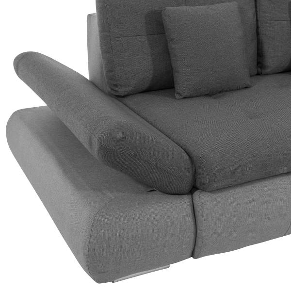 Ecksofa Lepelle mit Schlaffunktion Grau - Webstoff - 302 x 87 x 187 cm