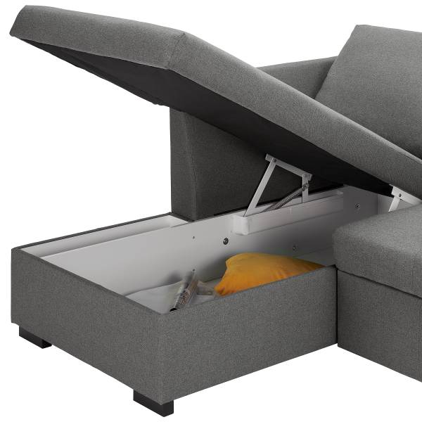 Ecksofa Marabau mit Schlaffunktion Longchair davorstehend links