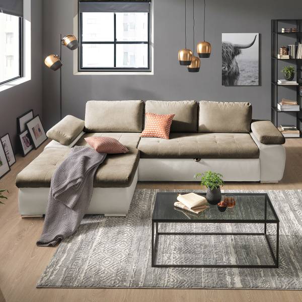 Divano letto angolare Jugor Talpa / Bianco - Longchair preimpostata a sinistra