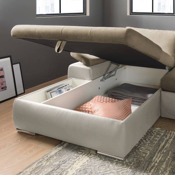 Divano letto angolare Jugor Talpa / Bianco - Longchair preimpostata a sinistra