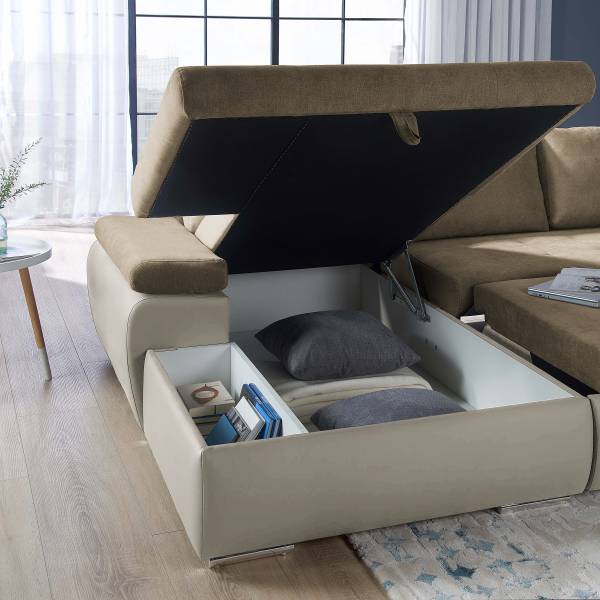 Divano letto angolare Jugor Talpa / Bianco - Longchair preimpostata a sinistra