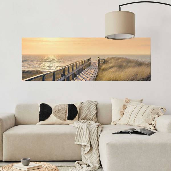 Poster Chemin vers la plage Papier - Beige