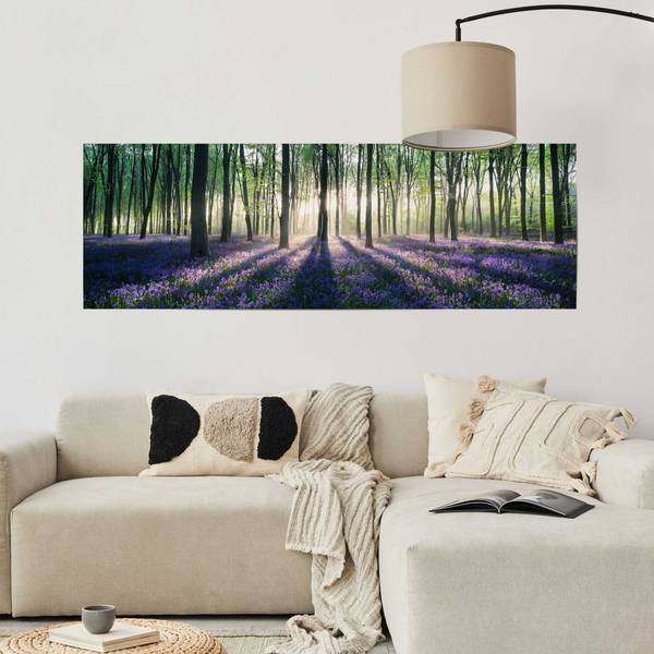 Poster Fiori nella foresta Carta - Lilla