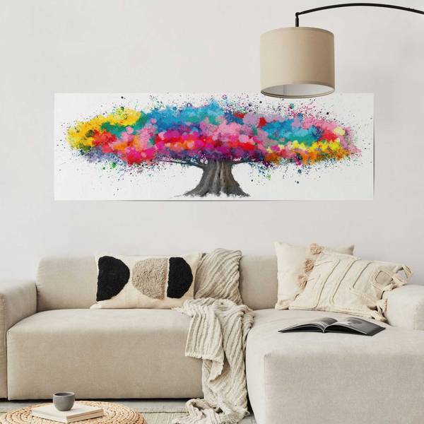 Poster Albero colorato Carta - Multicolore