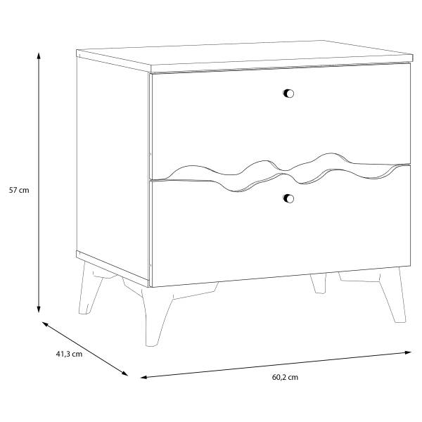 Comodino Anaffou Effetto rovere scuro / oro