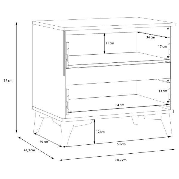 Comodino Anaffou Effetto rovere scuro / oro
