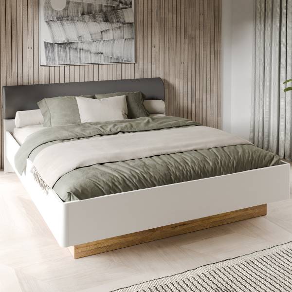 Struttura letto Mazanil Grigio / Bianco