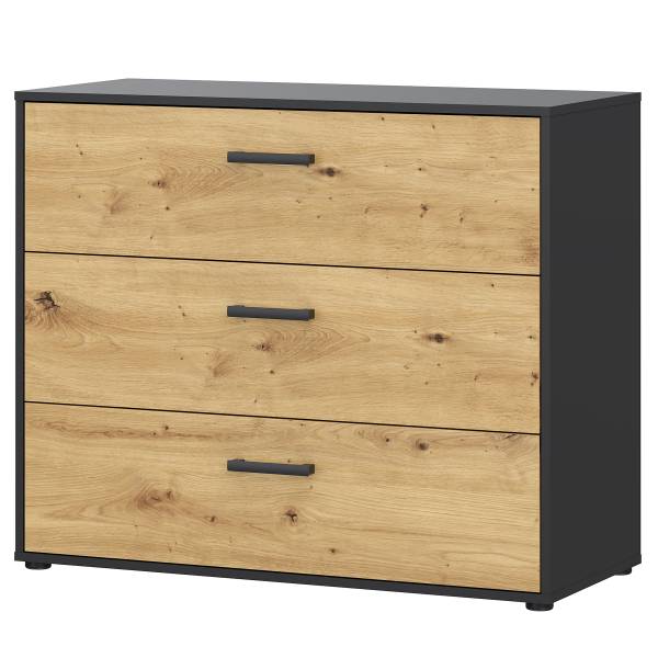 Comò Sandora Effetto rovere Artisan / Nero