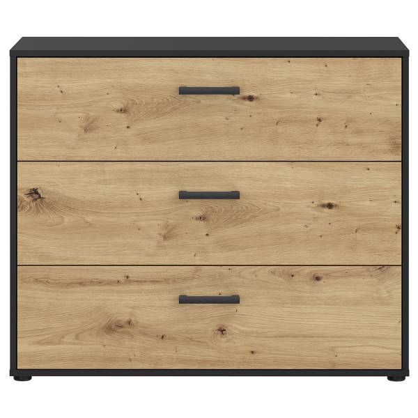 Comò Sandora Effetto rovere Artisan / Nero