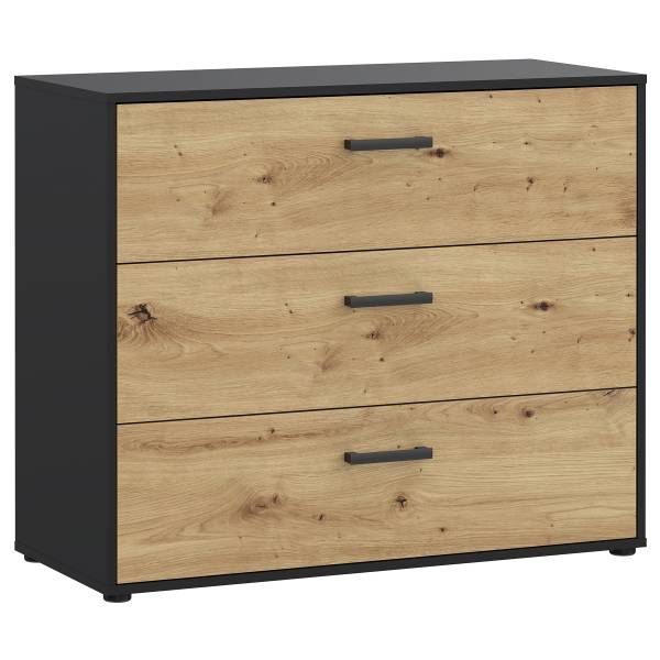 Comò Sandora Effetto rovere Artisan / Nero