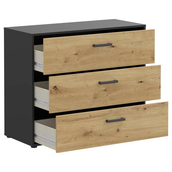 Comò Sandora Effetto rovere Artisan / Nero