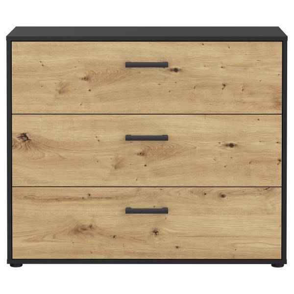 Comò Sandora Effetto rovere Artisan / Nero