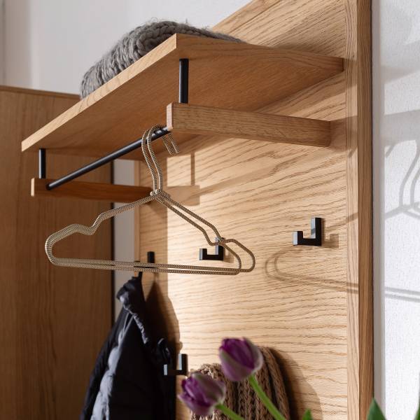Pannello appendiabiti Skolo Impiallacciato in vero legno - Rovere nodato