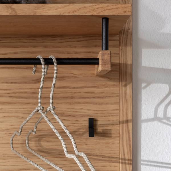 Pannello appendiabiti Skolo Impiallacciato in vero legno - Rovere nodato