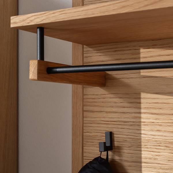 Pannello appendiabiti Skolo Impiallacciato in vero legno - Rovere nodato
