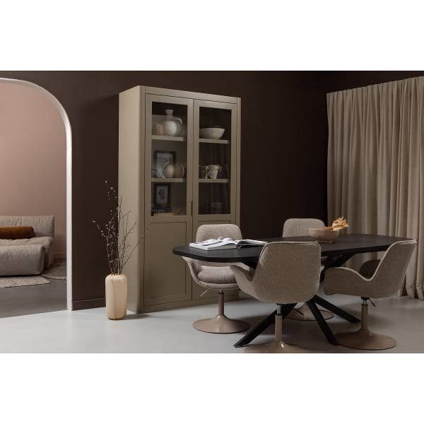 Drehbarer Armlehnenstuhl Marten Typ A Beige - Chenille - Eisen - 70 x 90 x 66 cm